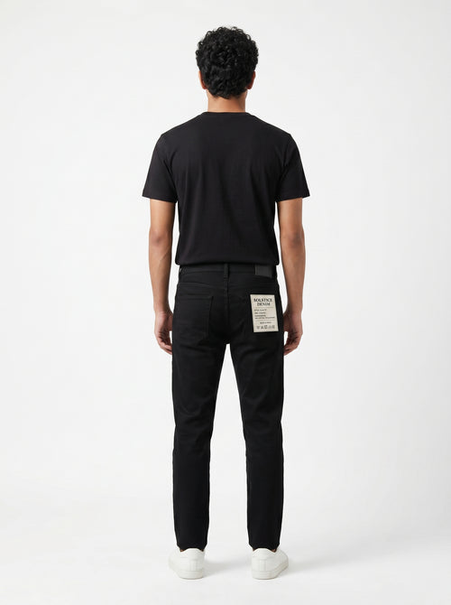 Men’s Solid Black Slim Fit Cotton Trouser