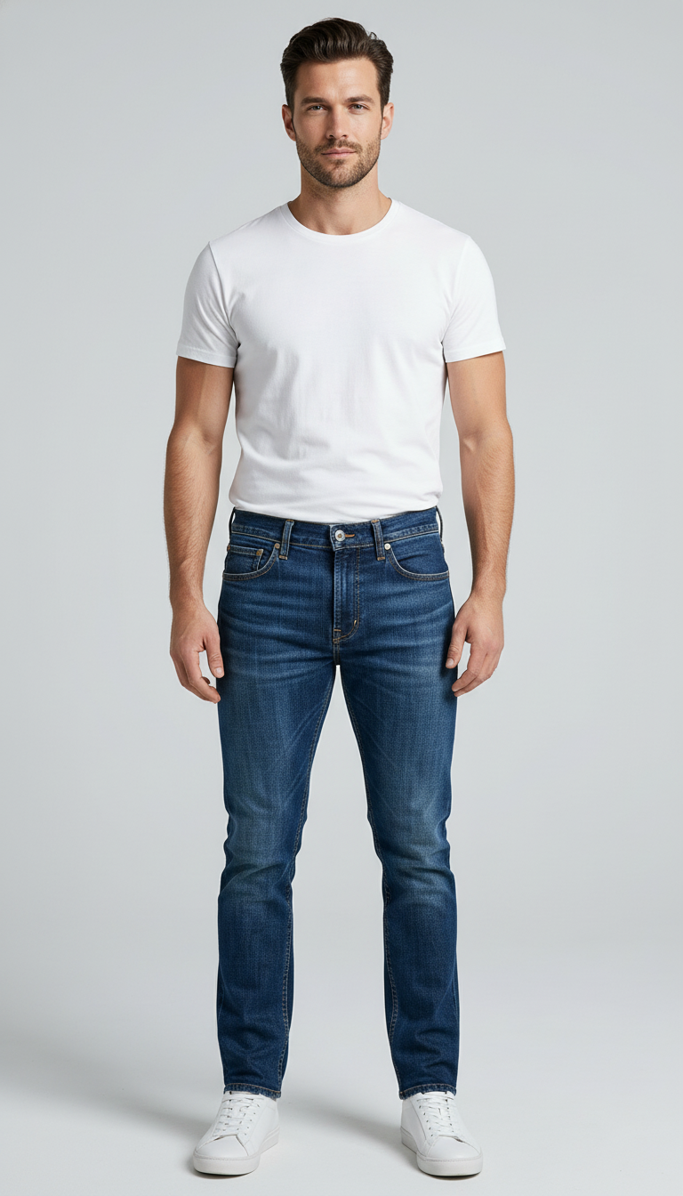 Will Tok Navy Slim Tapered Fit Mid-Rise Jeans
