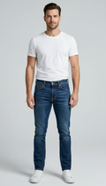 Will Tok Navy Slim Tapered Fit Mid-Rise Jeans